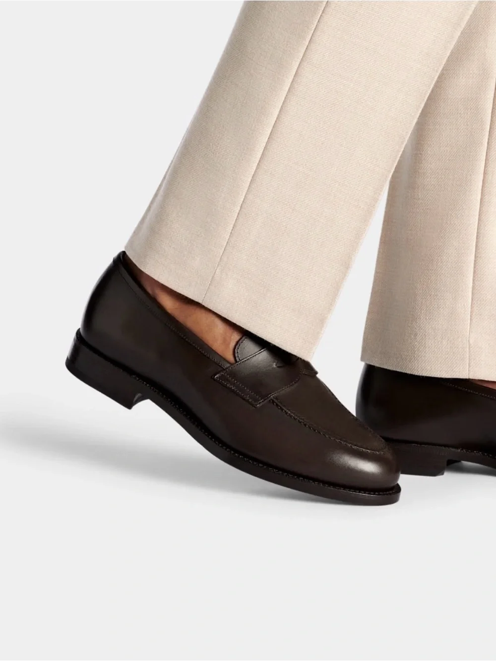 Men's Dark Brown Leather Penny Loafers